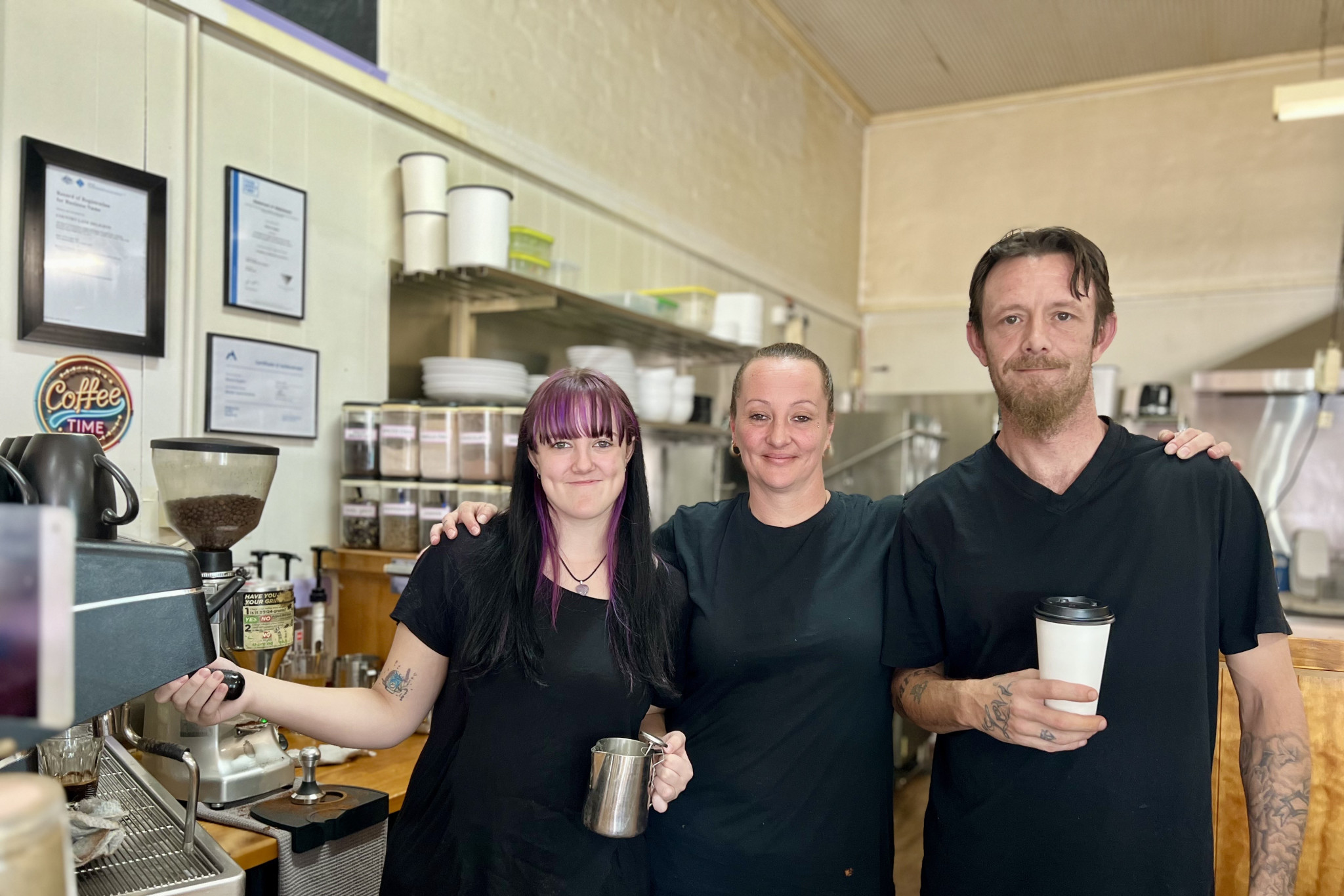 Zoe, Bianca and Damian Sugden are all smiles after completing one year of their family-owned and community favourite Country Lane Delights. The family is looking forward to many more years in the town and appreciates the community spirit.