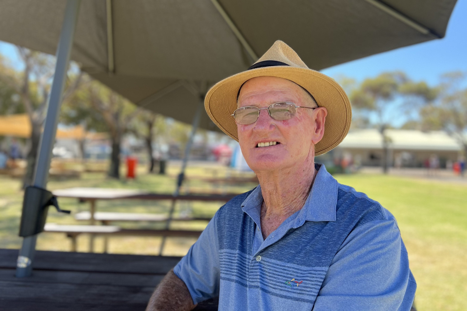 Jeff McLoughlan from Charlton explores the latest farming technology at Wimmera Machinery Field Days, a tradition he has upheld for over 45 years. Photo: TAYYAAB MASROOR