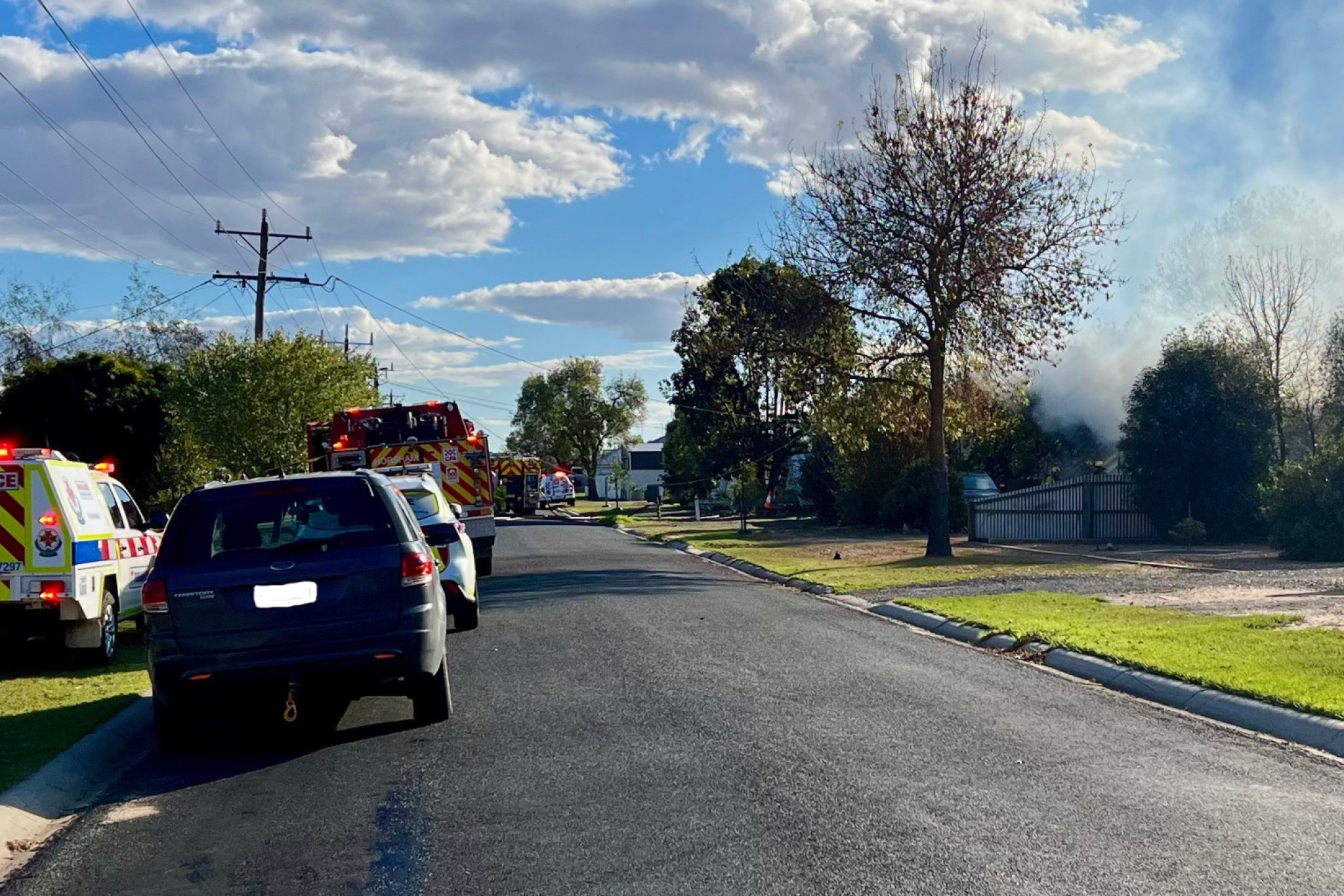 Emergency services responded to a house fire on Errett Street on Monday morning.
