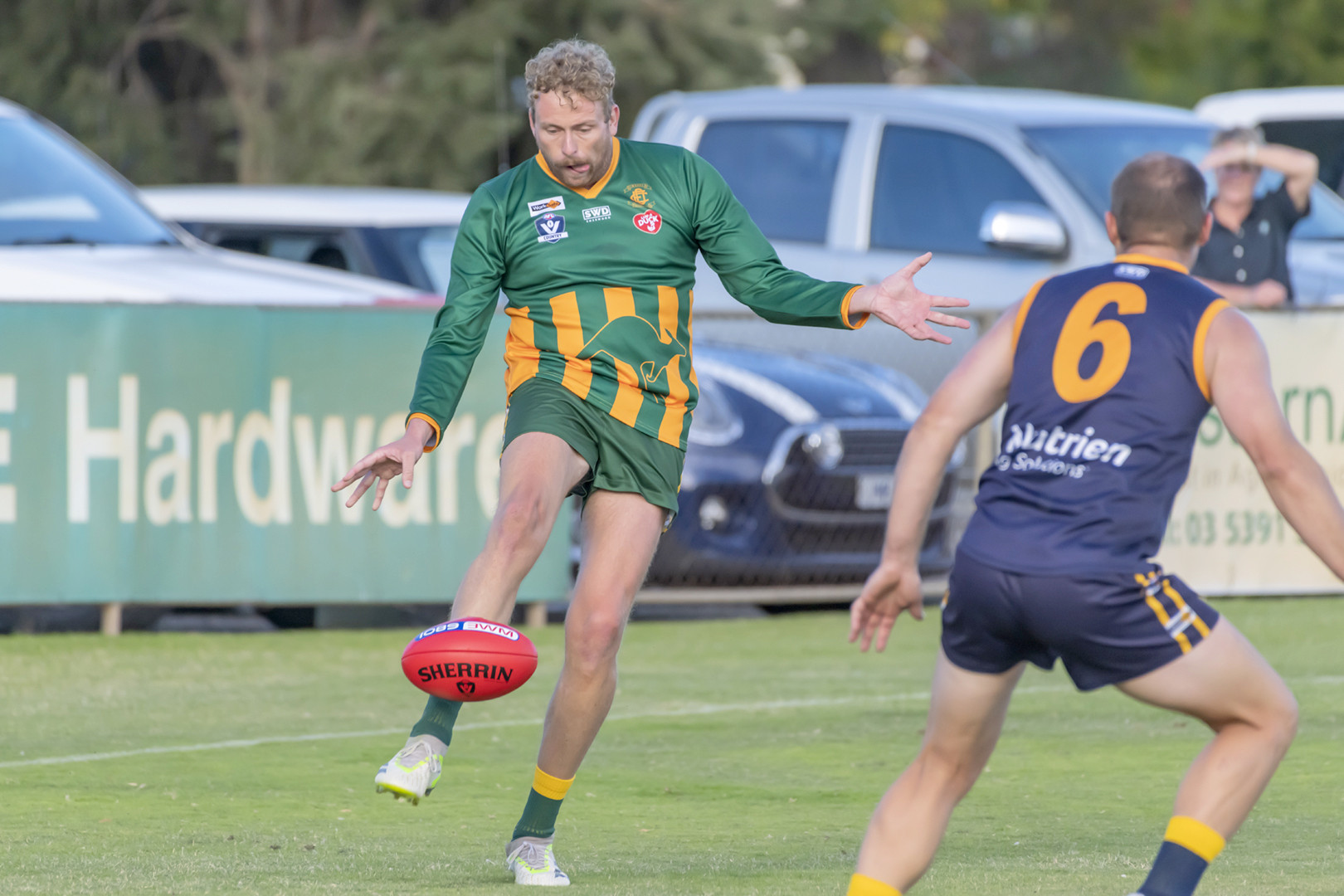 Dimboola recruit Jackson Calder hit the WFNL in style with five goals against Nhill.