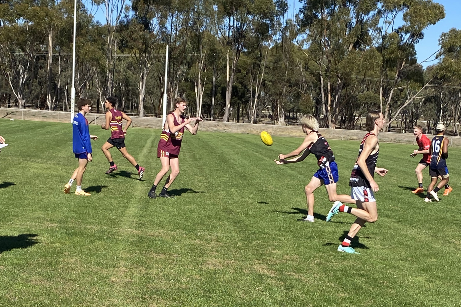 The juniors hard at training in great conditions.