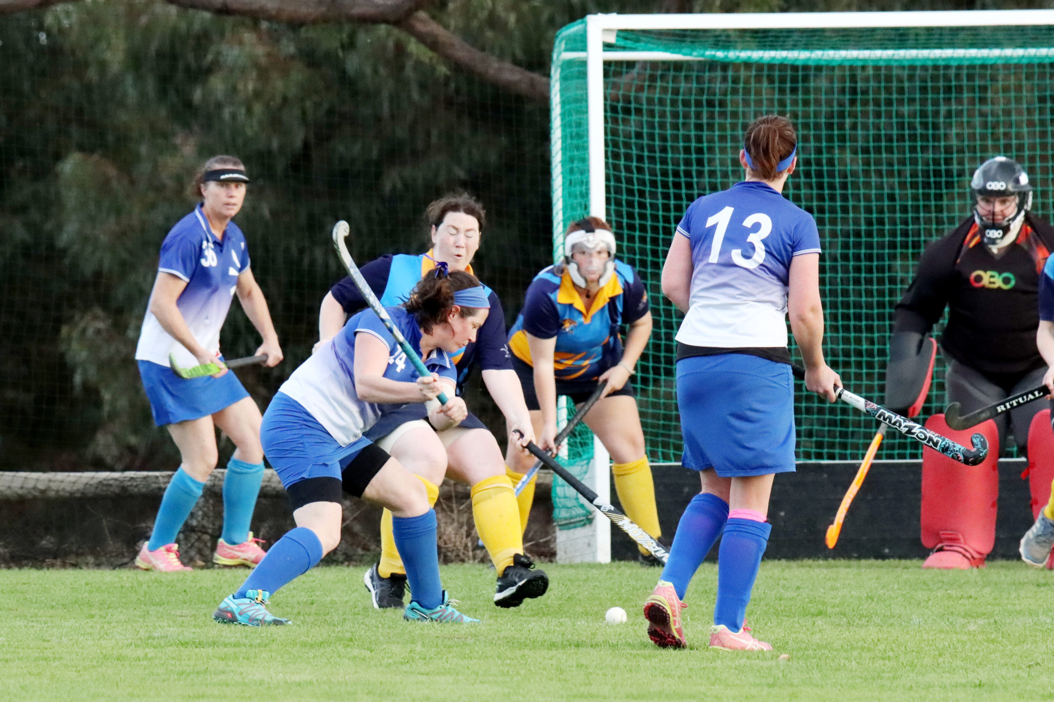 Kaniva’s Nyree Hutchins winds up for a shot at goal from a penalty corner. PHOTO: SIMON KING
