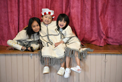 Karen youngsters Gaw Kay, Sophie and Htee Mwe. Photo: AMY JUDE