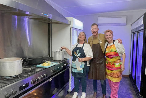Last year's contenders and judge Wendy Bywaters, Tim Bone and Vanessa Triana.