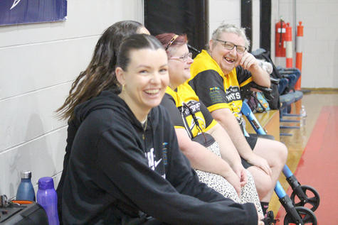 Lydia Schneider with Wimmera Whippets players at the inaugural Regional All Abilities Netball League Tournament, played in Horsham last year.