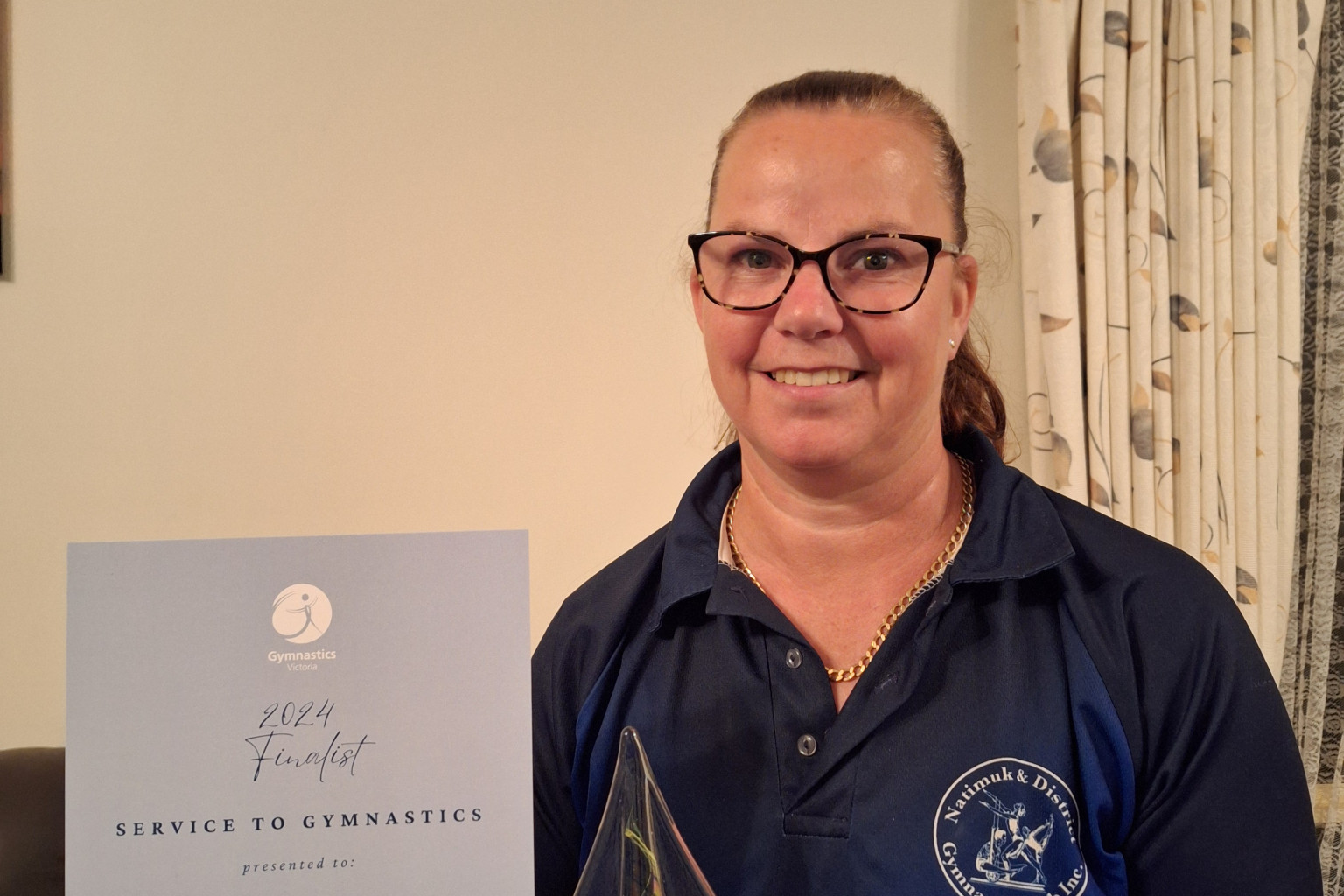 Lynette Morrow was awarded the Gymnastic Victoria Service Medal in February 2025.