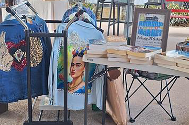 Denim jackets and old books stall at the recent market on Sunday, September 21.