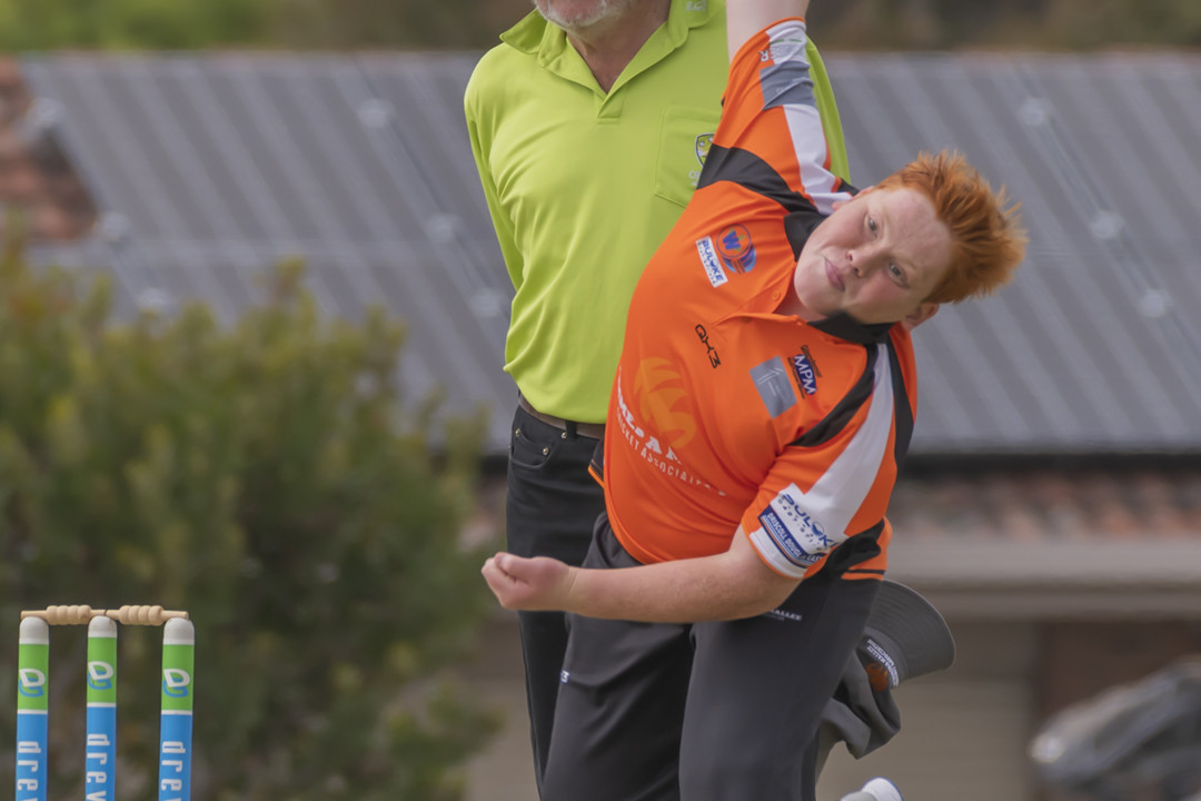 Oliver Holland bowling.