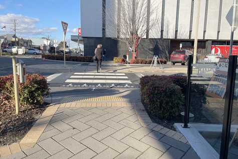 One of the new wombat crossings on Firebrace Street.