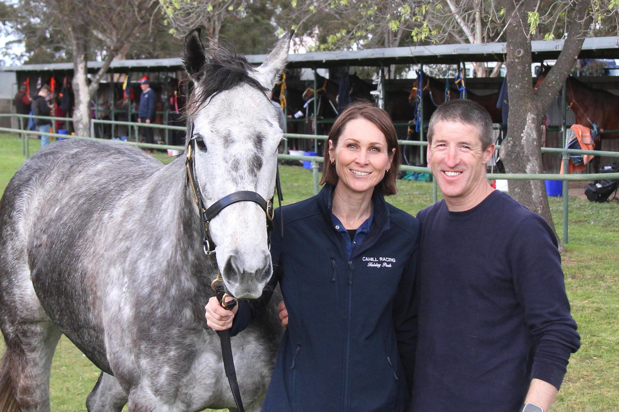 Race winner Kova with Shayne and Chelsea Cahill.