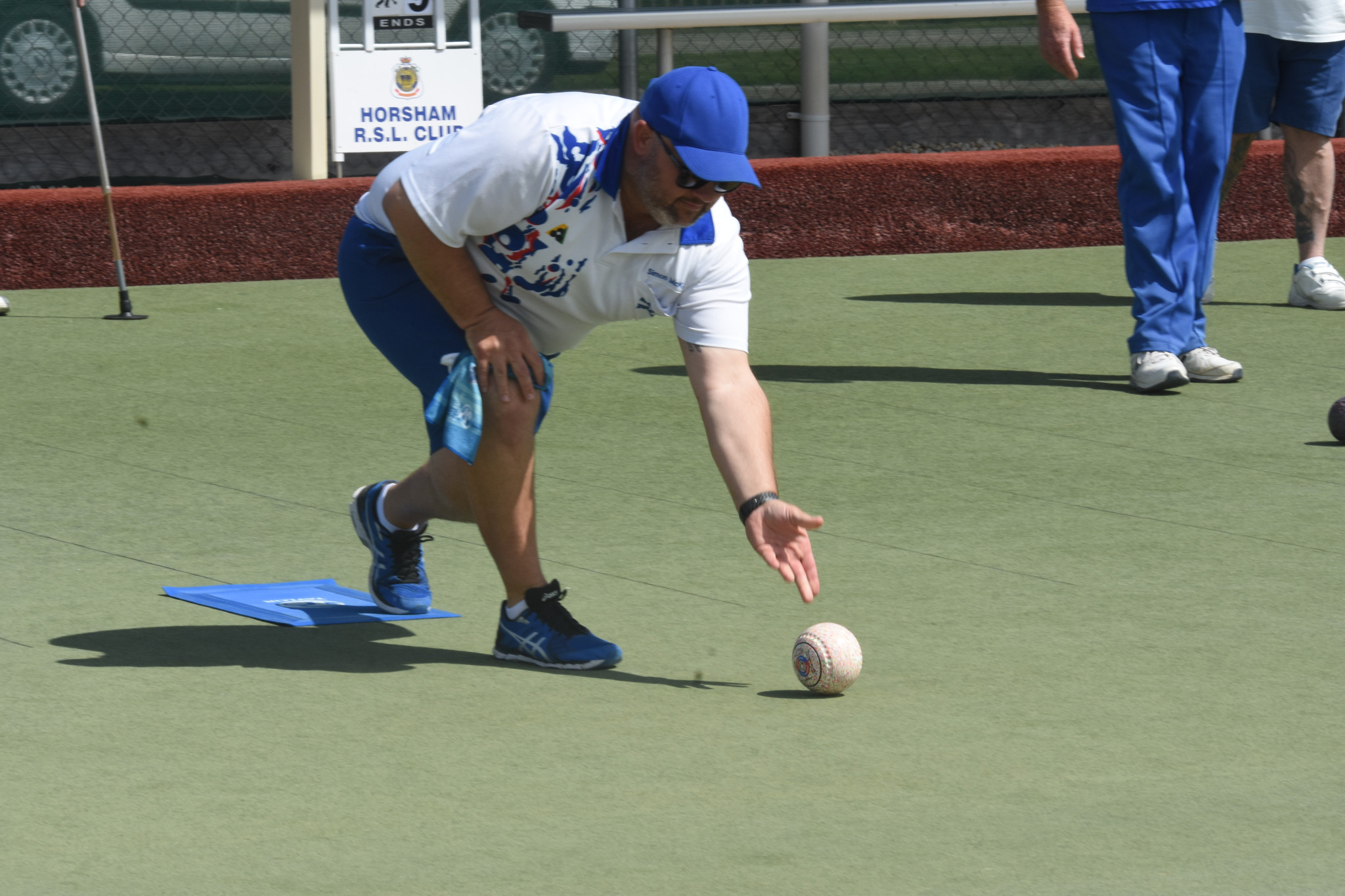 Horsham City's Simon McKinnon bowls in division two against Nhill. Their rink lost a thriller 21-23. Nhill ended up winning the match 86-49. PHOTO: CHRIS GRAETZ