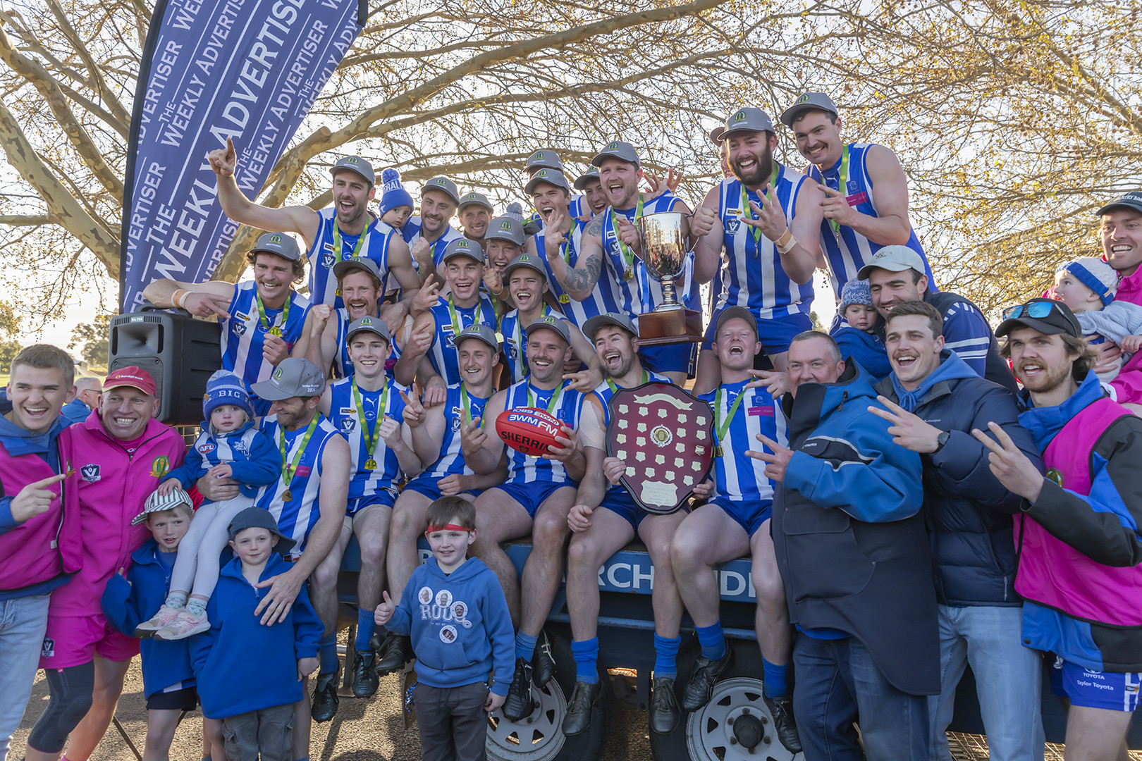 The Southern Roos celebrate their success. PHOTO: SHANE ROBERTS