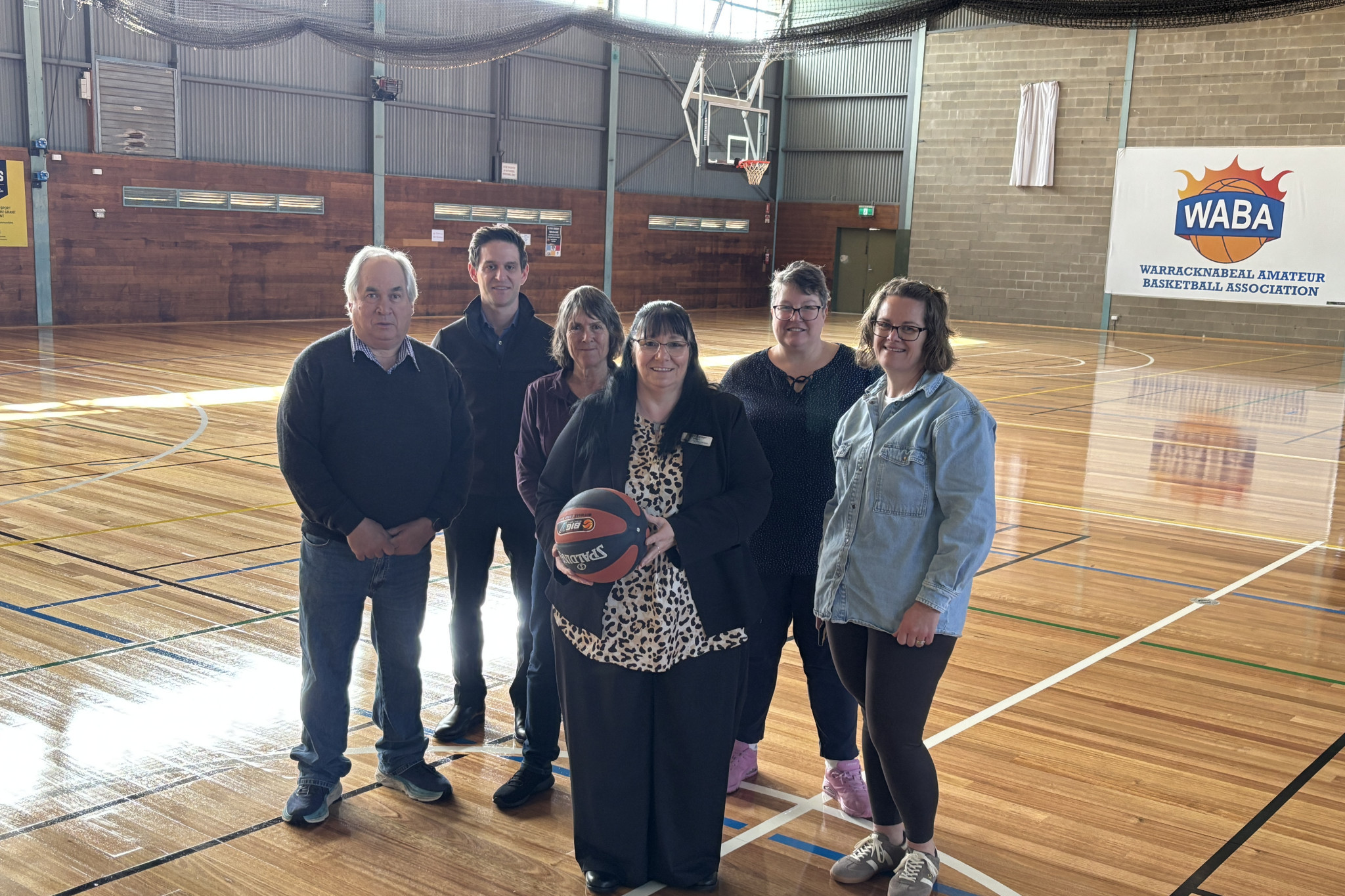 Major repairs at the Warracknabeal Leisure Centre have now been completed with user groups now allowed in. Table tennis was hosted on Monday night in the facility for the first time this year. Pictured in the refurbished space is Yarriambiack Shire Council mayor Kylie Zanker (middle front), deupty mayor Andrew McLean (left), chief operating officer Tim Rose, councillors Corinne Heintze, Karly Kirk and Melinda Keel. Photo: CAITLIN MENADUE