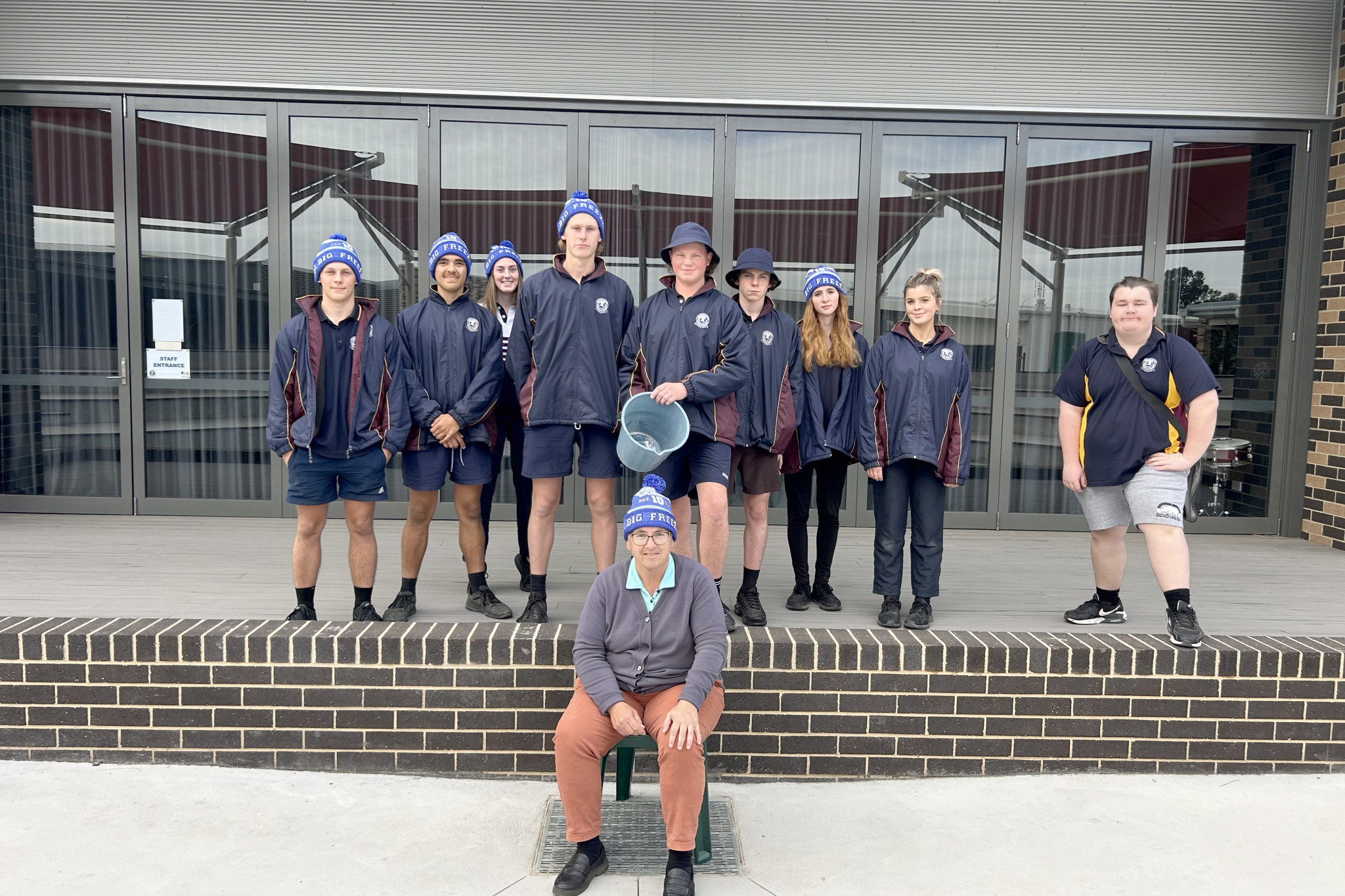 Warracknabeal Secondary College's VCE Vocational Major students and principal Casey Phelan are preparing for their ice bucket challenge.