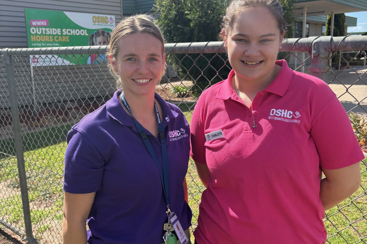 WWHS OSHC coordinator Taylor Darrington and OSHC educator Charlotte Dickenson.