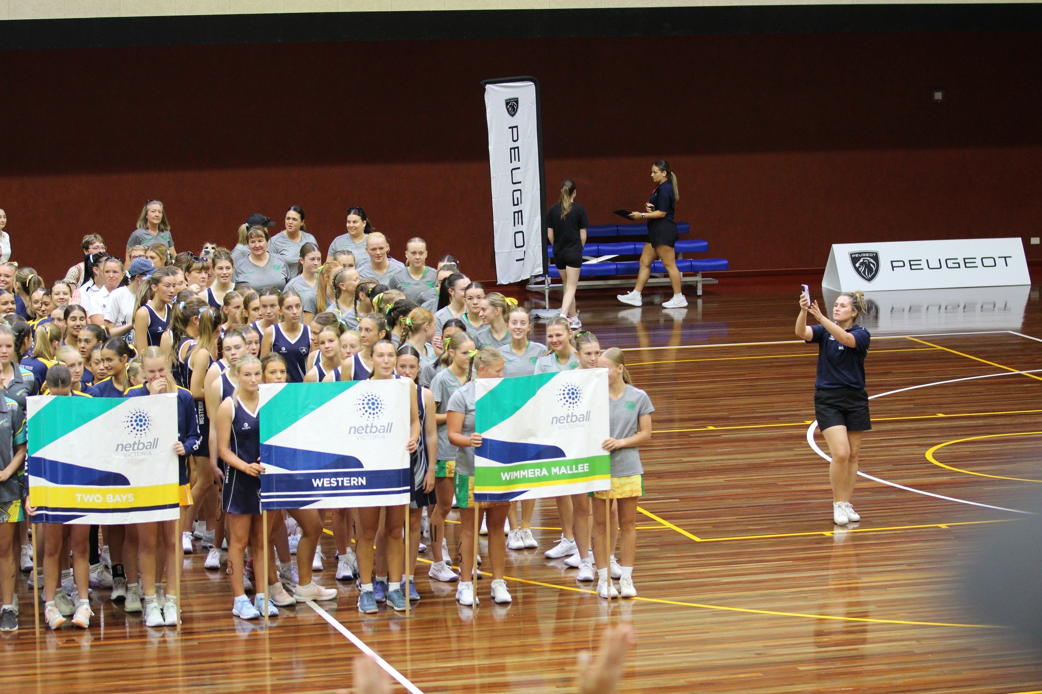 The netballers at the opening ceremony. PHOTO: KELLY ANGEL