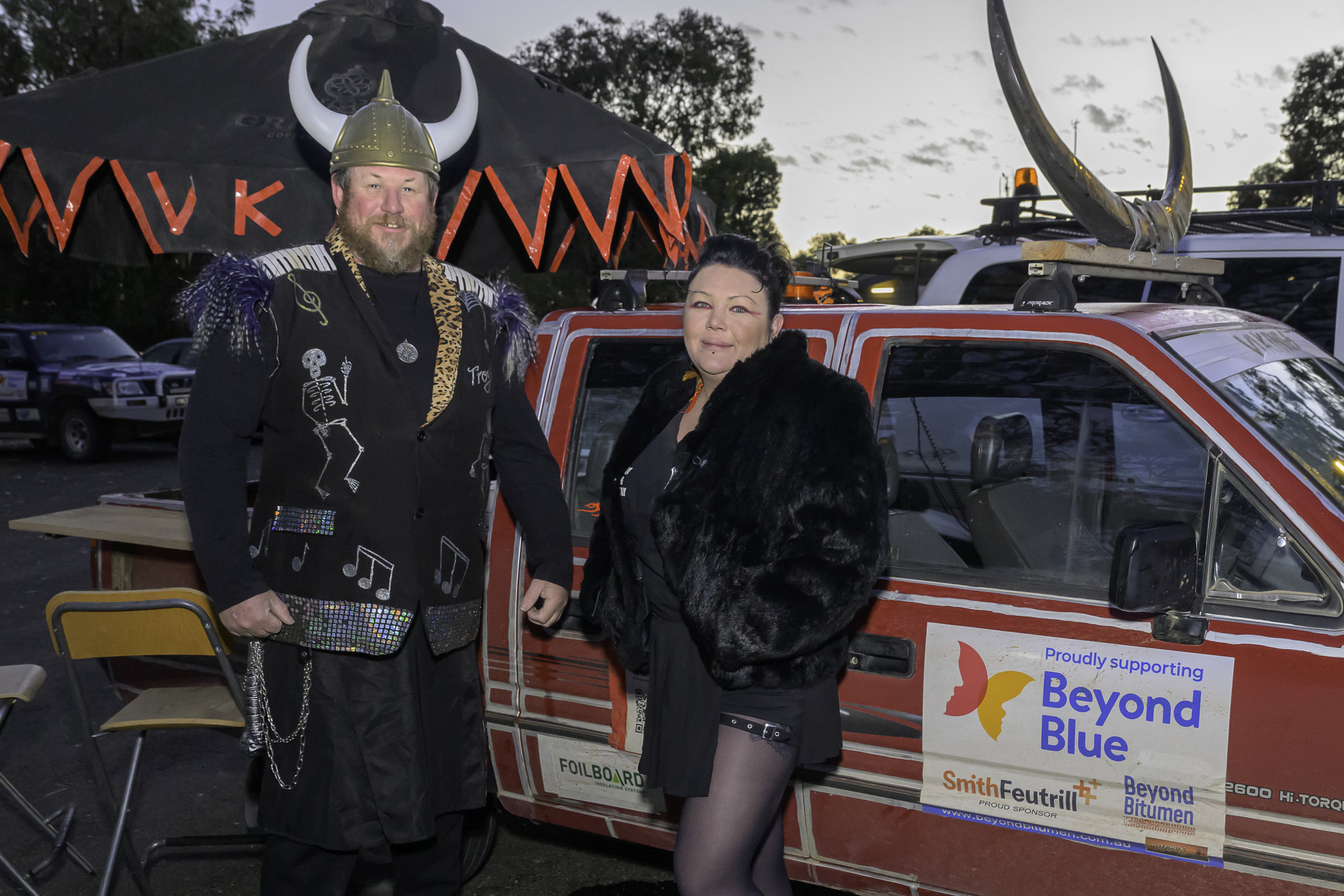 The Viking team, Troy Cannon and Shelz Hamann at the Beyond Bitumen Rally. Photo: ROBIN WEBB