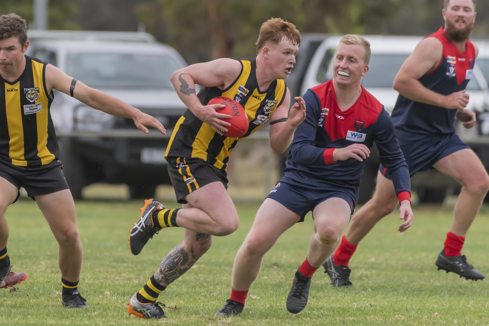 Dylan Thomas was awarded a medal for most determined player in the seniors game as an honour to Trent DeZoete.
