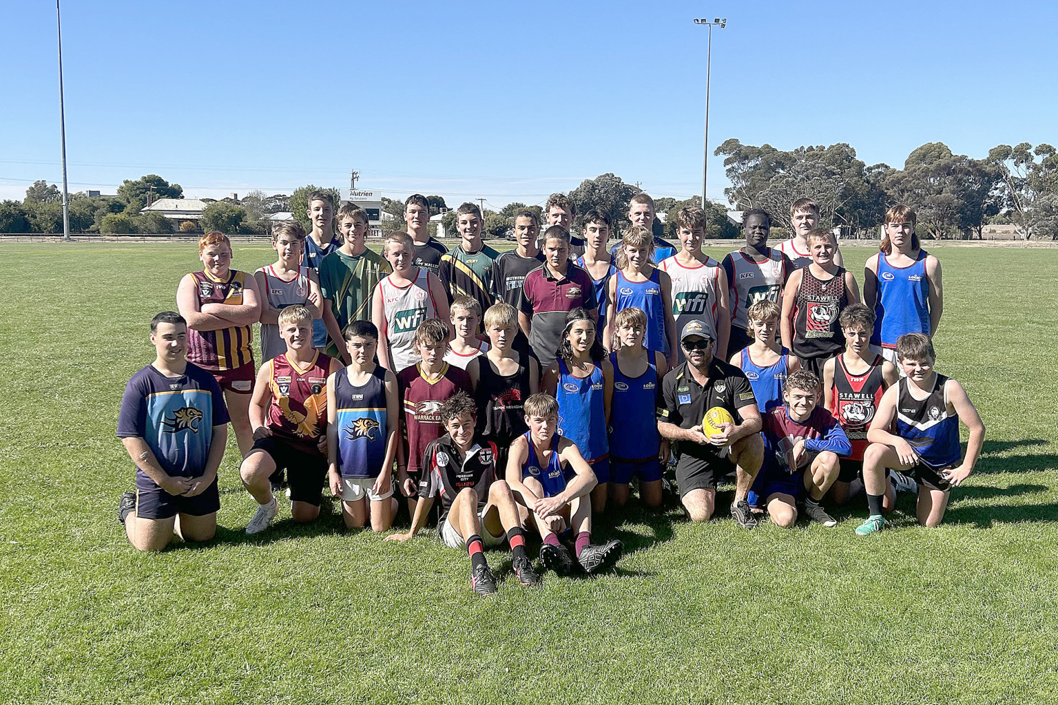 The under-14s representative side after training on Sunday.