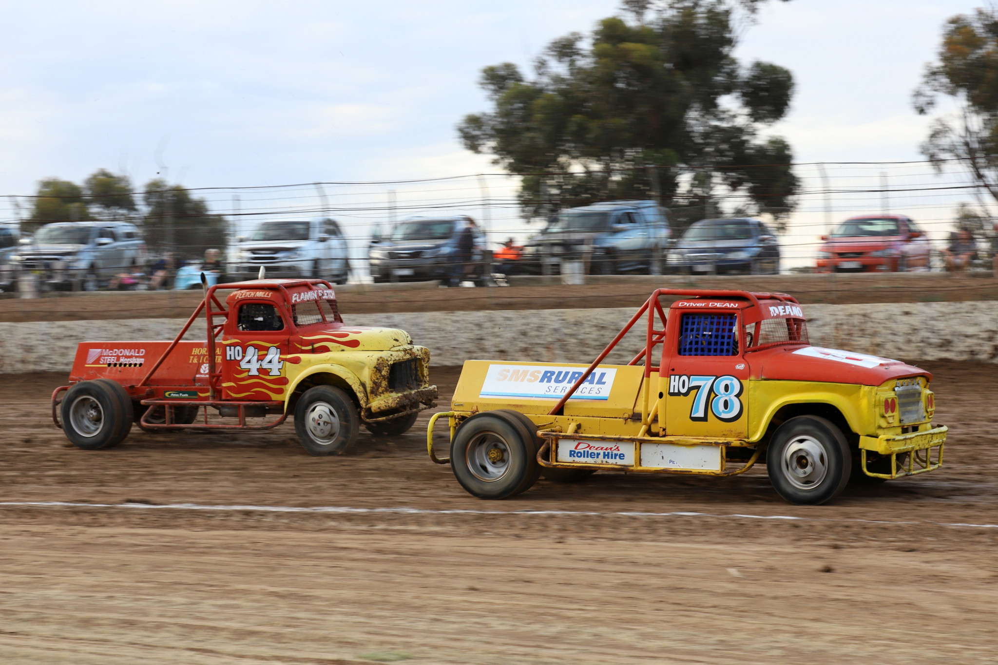 Dean Thomas leads Fletcher Mills in the V8 Trucks. PHOTO: TANYA EASTWOOD