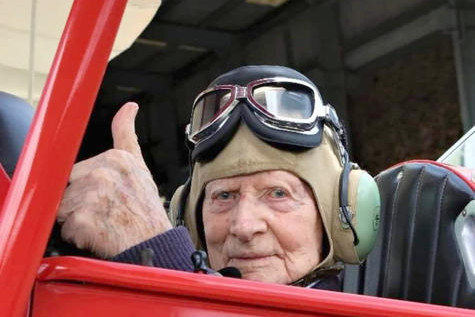 Wally Dalitz at home in a beloved Tiger Moth in 2023.