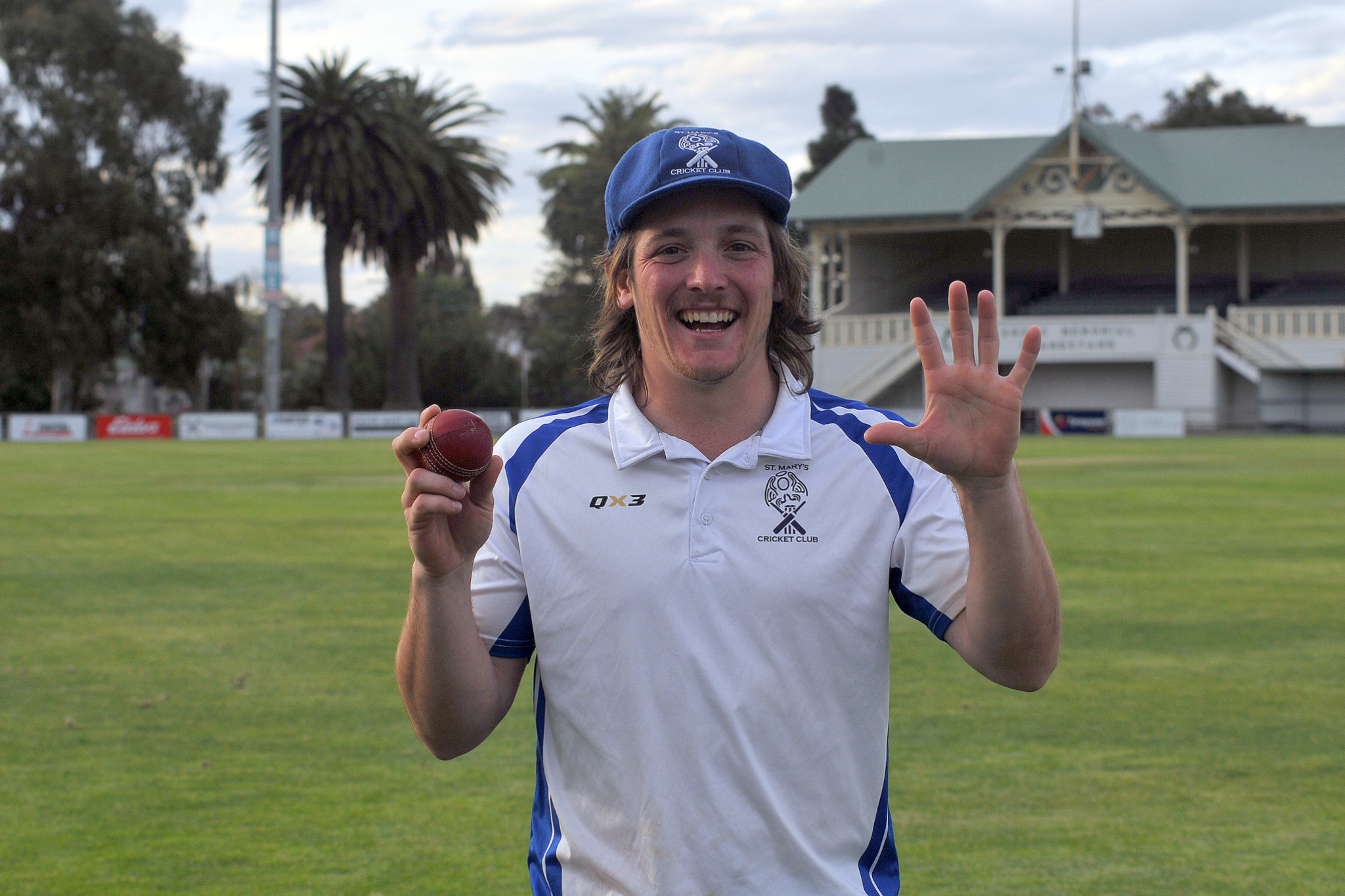 Bailey Watts with the ball after the match.