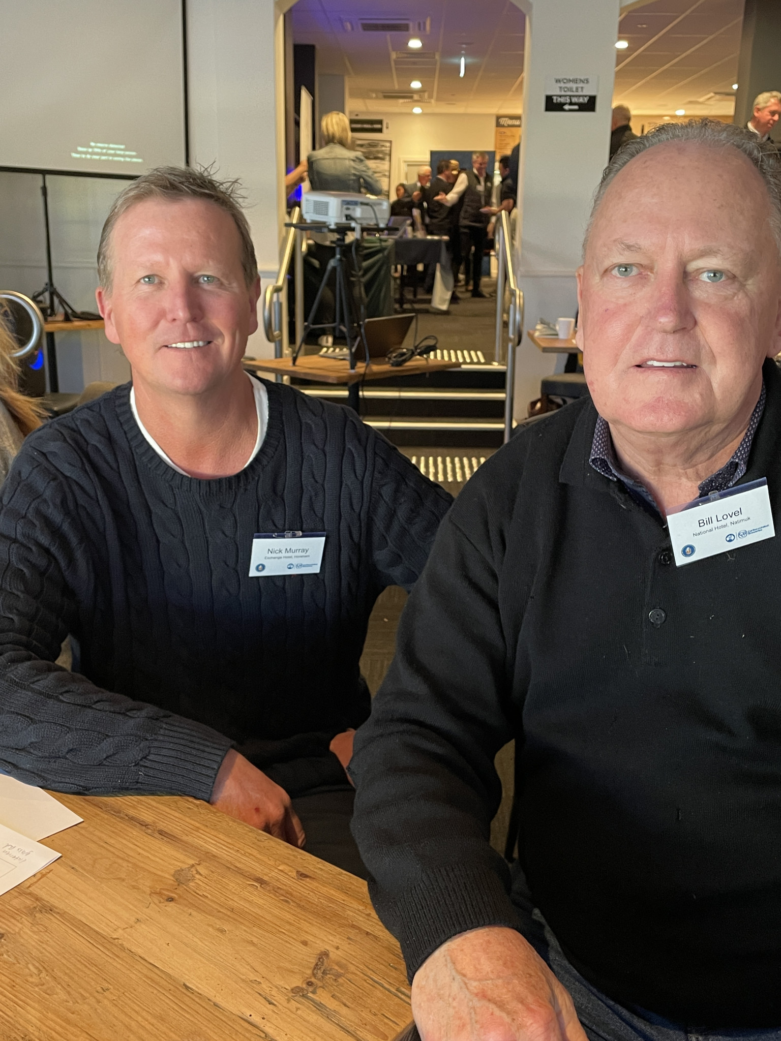 Nick Murray of Horsham’s Exchange Hotel and Bill Lovel of Natimuk’s National Hotel.