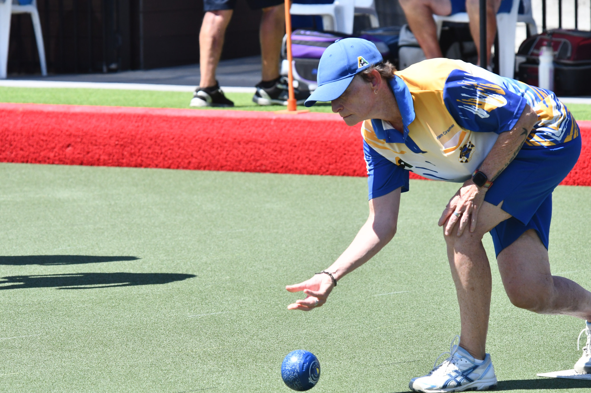 Pam Cramer bowls for Nhill in their Division Two match against Horsham Golf. Her rink won 31-17. PHOTO: CHRIS GRAETZ