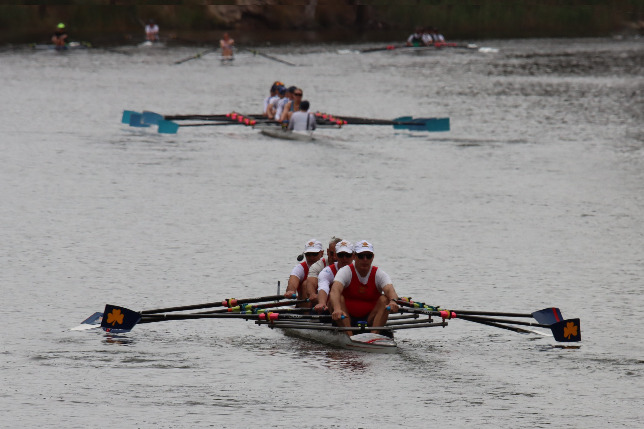 Rowers on the way to the start. PHOTO: SIMON KING