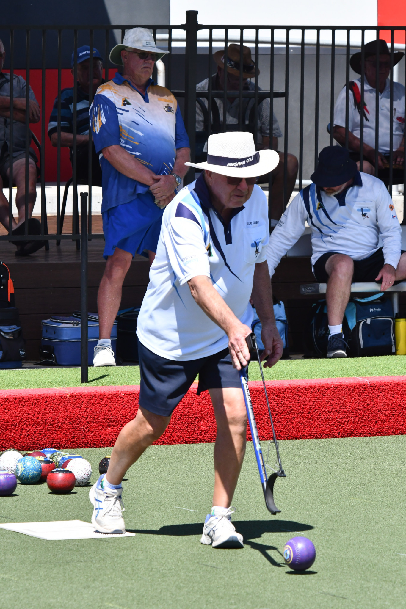 Robert Grieger bowls for Horsham Golf in their Division One match against Nhill. His rink won 25-20. PHOTO: CHRIS GRAETZ