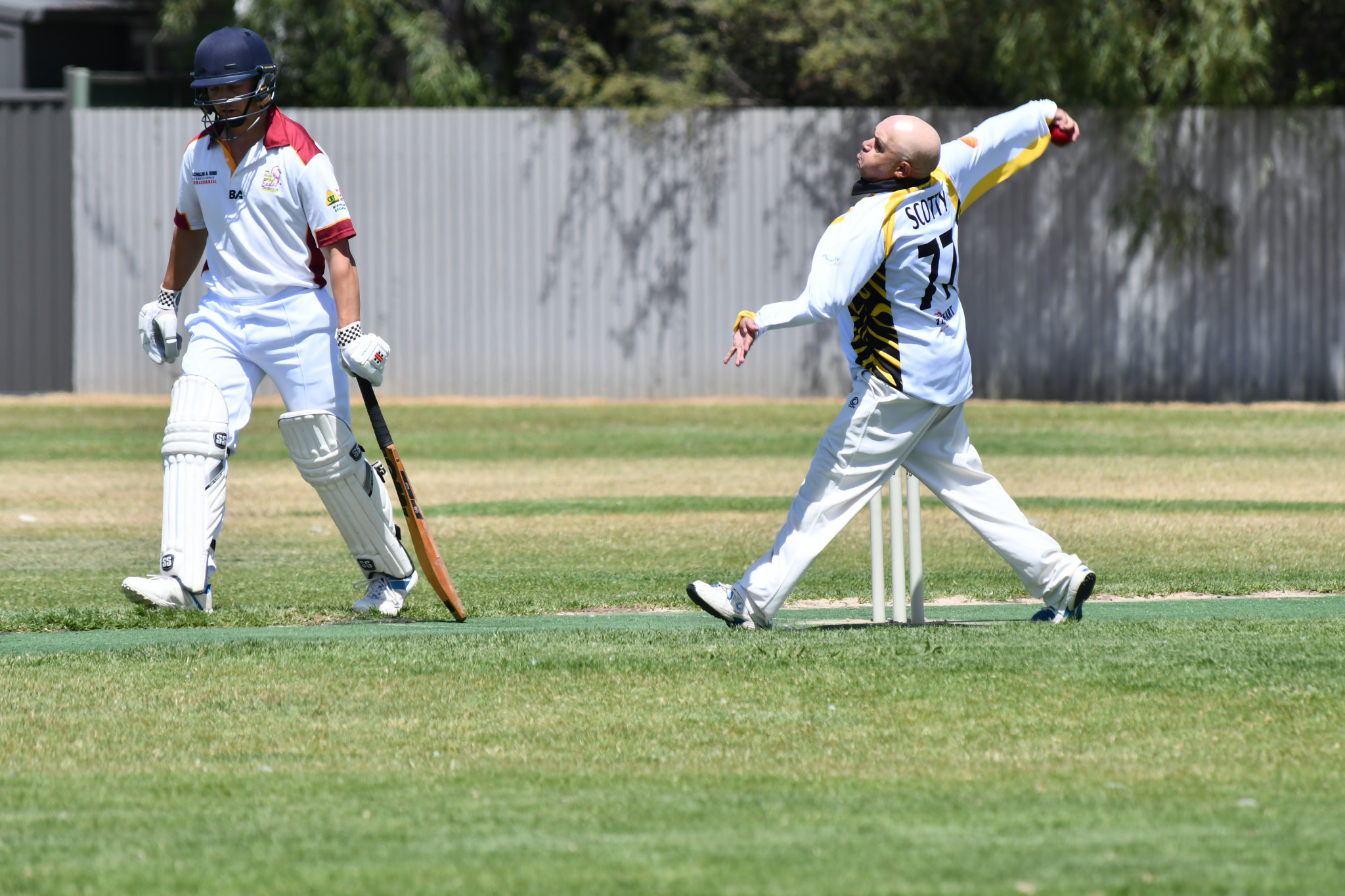 Tigers’ Scott Marks bowls. PHOTO: CHRIS GRAETZ