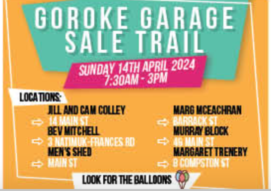 Goroke garage sales