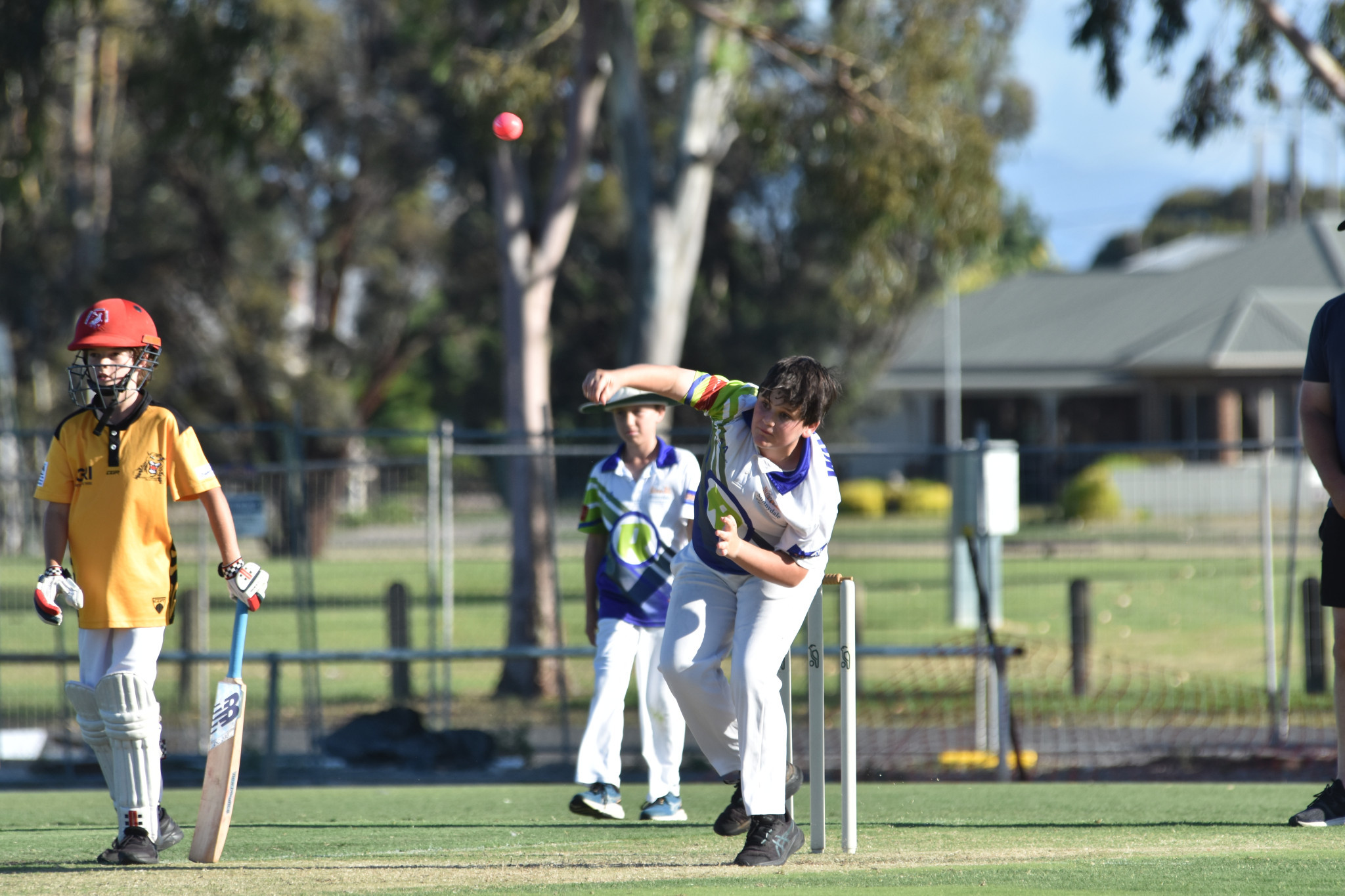 Panthers’ William McCurdy finished with 2/2 (2) with one maiden. He also ran out Archie Knight. PHOTO: CHRIS GRAETZ